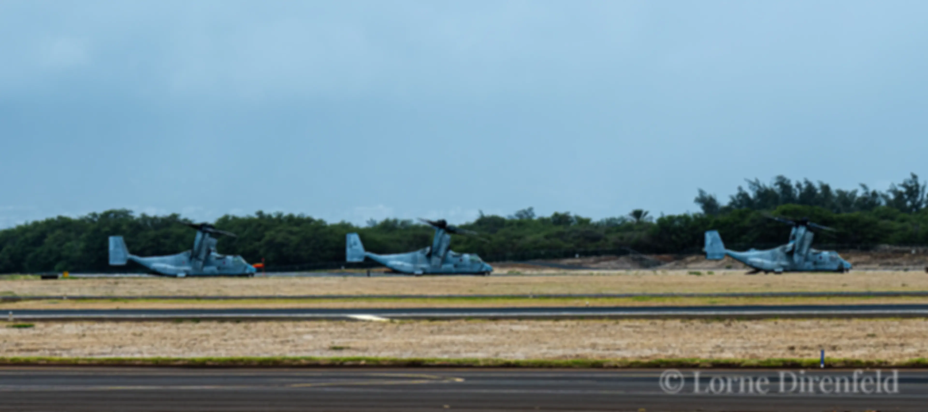 On 8/21/23 President Biden visited Maui to assess the damage caused by the wildfire disaster . . . These Bell Boeing V22 Osprey tiltrotor aircraft accompanied him . . .