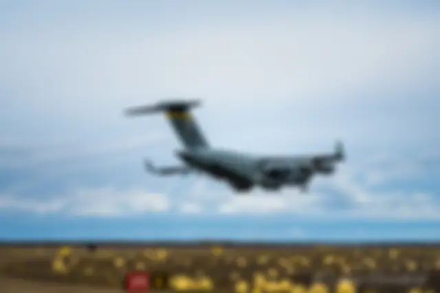 C17 Globemaster III, about to land . . .