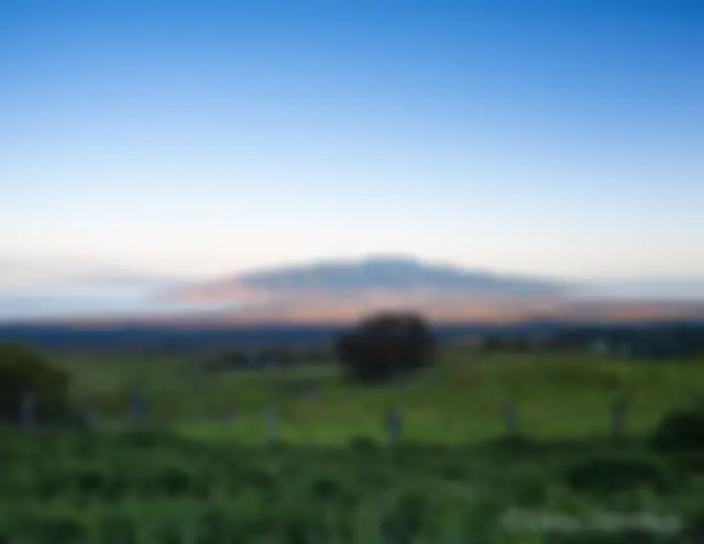 The sun is rising on Maui, the valley fills with light . . . We see the ocean to the north and south, with Lanai in the distance . . .