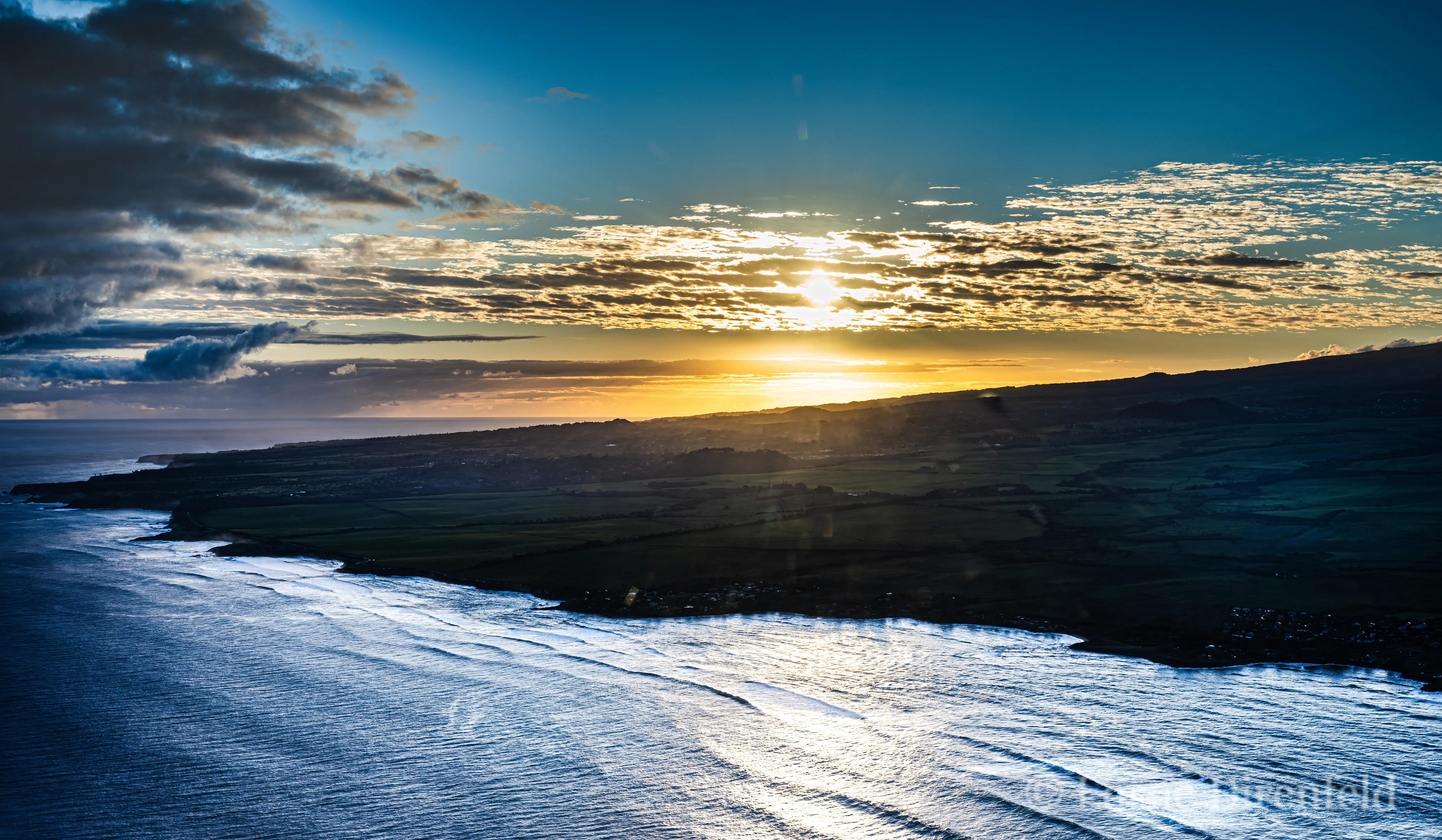 Sunrise over the north shore of Maui