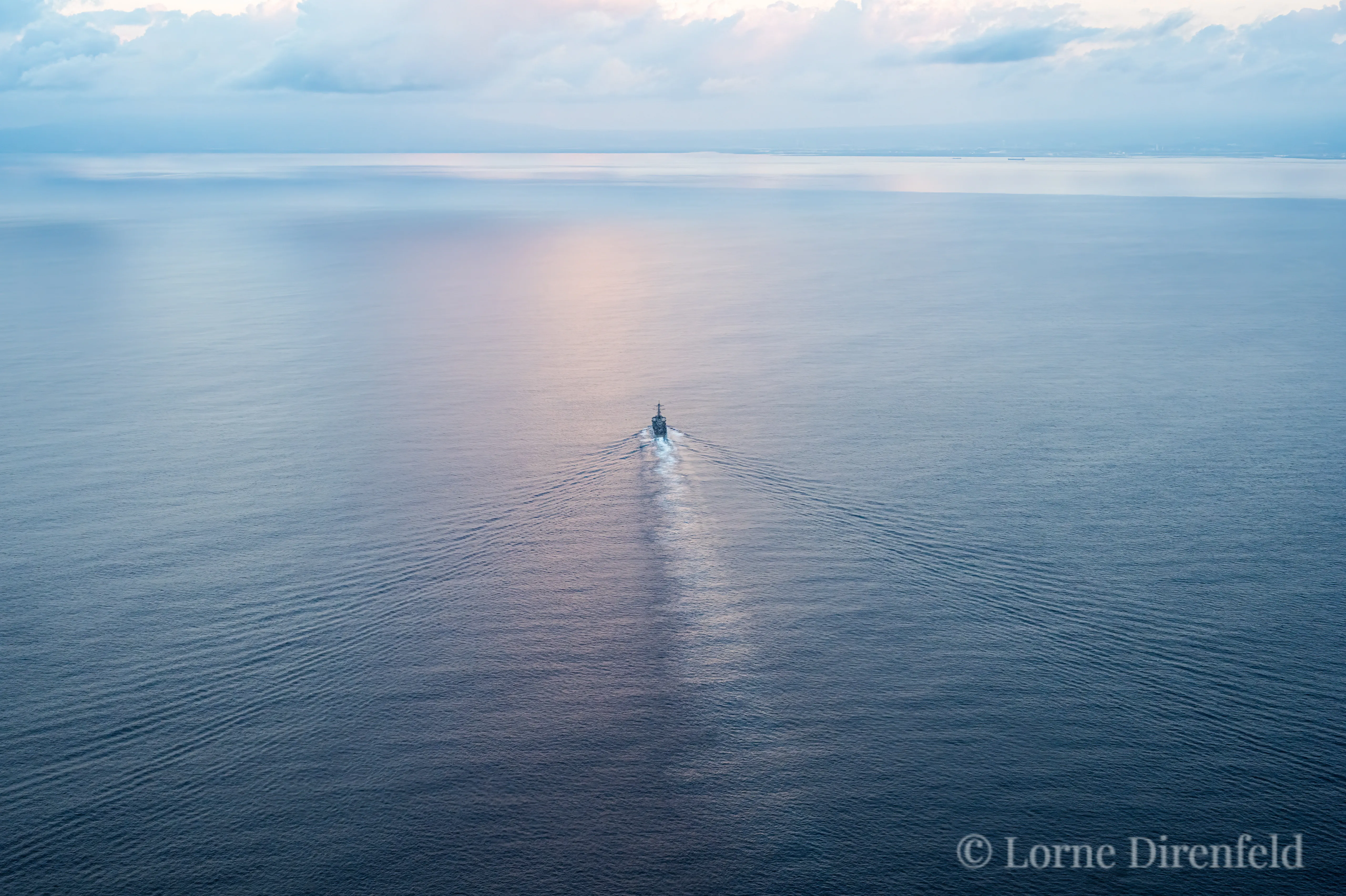 A ship "sails" from Pearl Harbor . . .